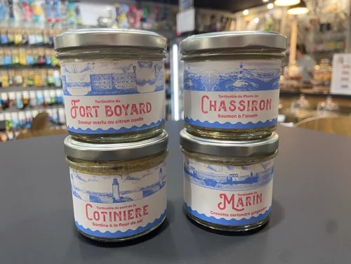Tartinables régionaux Fort Boyard, Chassiron, Cotinière et Marin, épicerie fine du Café Boutique